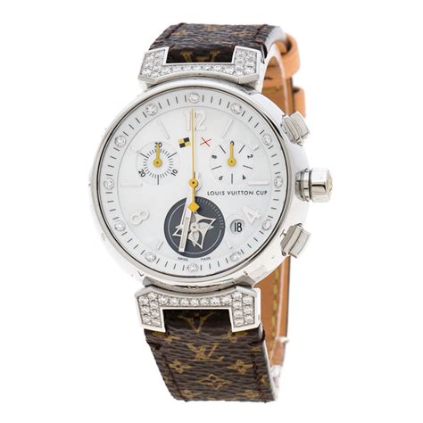 louis vuitton women's watch stainless steel tambour|Louis Vuitton tambour chronograph watch.